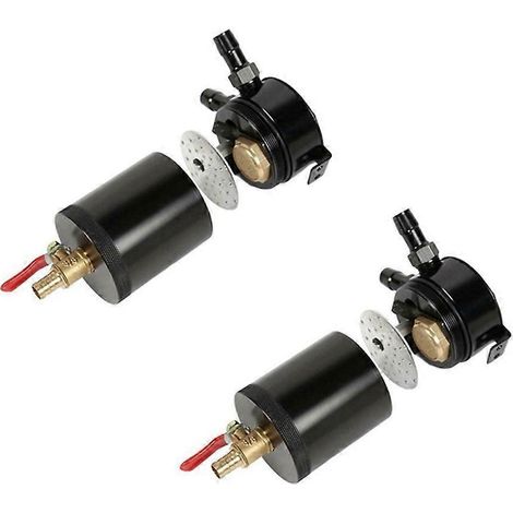 Réservoir de récupération d'huile à deux orifices avec vanne de vidange, séparateur air-huile universel et double canal pour la récupération des gaz de combustion. (1/4)