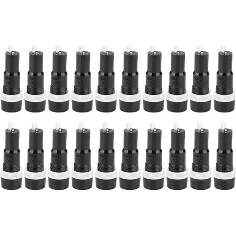 20 Pièces Porte-fusible, MF-527 5x20mm Boîtier De Fusible Bornes à Souder En Plastique Métal Noir Boîtier De Protection De Fusible Stable 250V 10a Porte-fusible