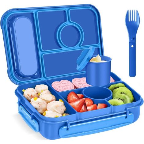 Brotdose Bento Box Kinder 1300ml 5 Fächer BPA Frei Marineblau (1/5)