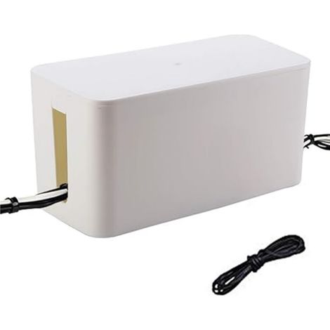 Bote De Rangement Pour Cables - Plastique Blanc Avec 5 Ouvertures - Pour Bureau Et Maison - 23,5x11,5x12 Cm - 1 Pièce (1/5)