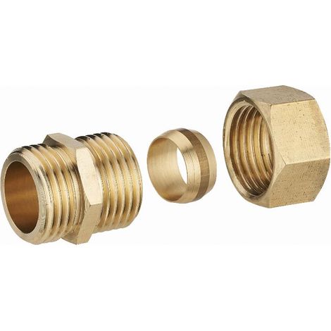 Messing Zwei-Kant-Verschraubung männlich M1/2' (15x21) für Kupferrohr NOYON & THIEBAULT - Ø 14 mm - 412-1514L1