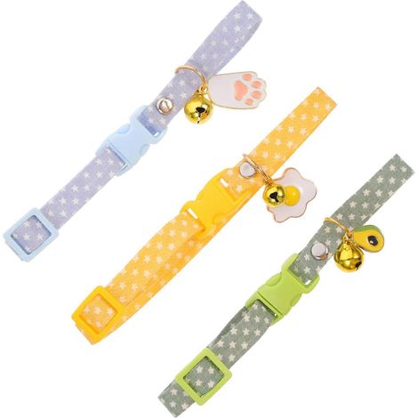 Conjunto de 6 collares para gatos. Adorable collar para el cuello de mascotas para actividades al aire libre. Colores surtidos. Seguridad garantizada. (1/5)