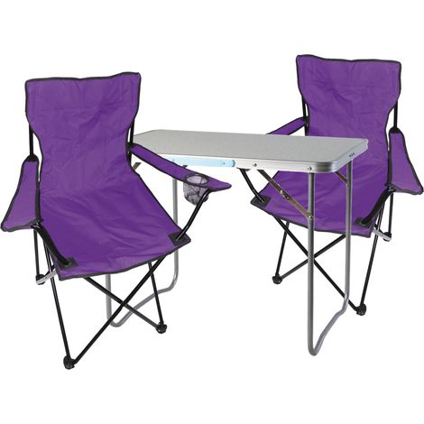 3-teiliges Campingmöbel Set lila-MMC330870+2xMPO2467 (1/5)
