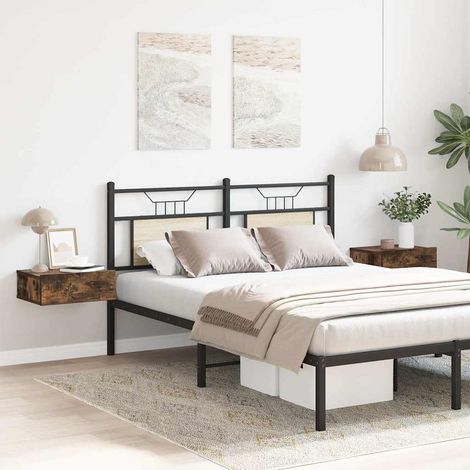 vidaXL Comodini Pensili Rovere Fumo 2pz 40x30x15 cm Legno