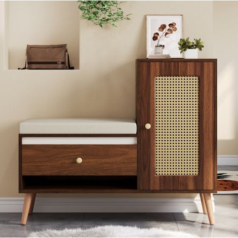 Schrank Schubladen Aufbewahrung Rattan 95x35 cm OKMYHOME (1/5)