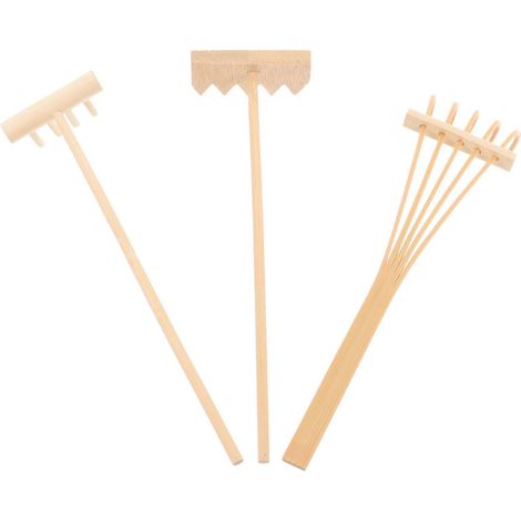 Mini râteaux (pièces) compatibles avec le sable, le bambou et la décoration Feng Shui pour jardin zen et table de méditation. Convient également pour un bureau à domicile. (1/5)