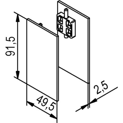 Capuchons de protection pour portes coulissantes Alu.EV1 anodisé 1 coté B.49.5mm H.91.5mm HELM (1/2)