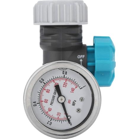 Régulateur de pression d'eau réglable G3/4 po avec manomètre, contrôleur d'irrigation pour serre et jardin, réducteur de pression d'eau réglable, sans plomb (1/5)