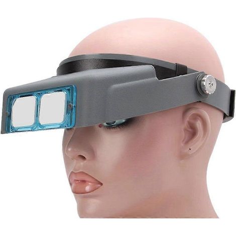 Loupe frontale, loupe de lecture fixée sur la tête, avec quatre lentilles en verre optique, loupe binoculaire, pour la lecture, la réparation de bijoux et de montres. (1/5)