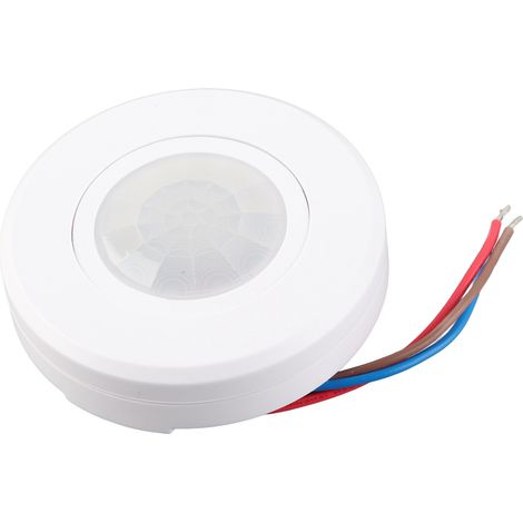 Détecteur de mouvement infrarouge compact ABS, pour mur ou plafond, sécurité renforcée. (1/5)