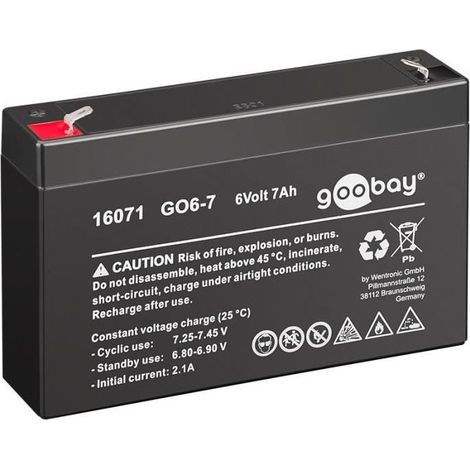 Batterie plomb-acide 6V 7Ah (1/2)
