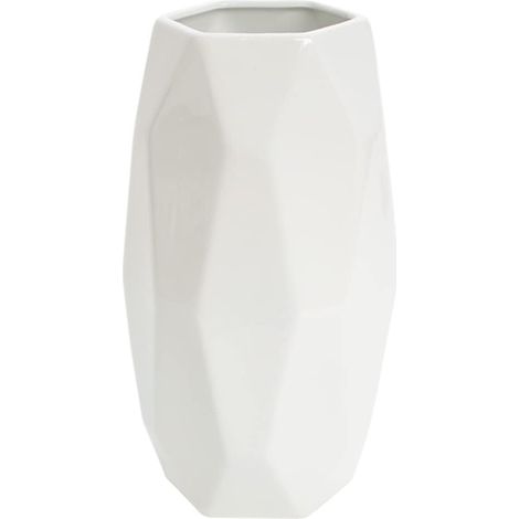 Höhe 20 cm Weiße konische Keramikvase für Pampas, Moderne hohe dekorative Vase für Tischdekoration (1/4)