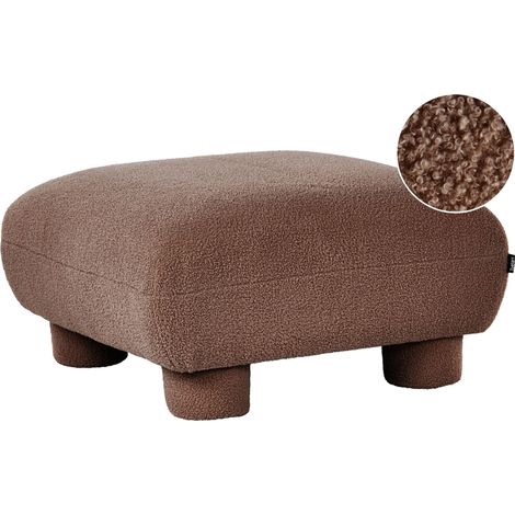 Pouf modulare singolo a profilo ribassato in bouclé marrone Mjalbi