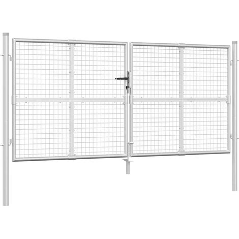 Maison Exclusive - Maschen-Gartentor Silber 300x125 cm Verzinkter