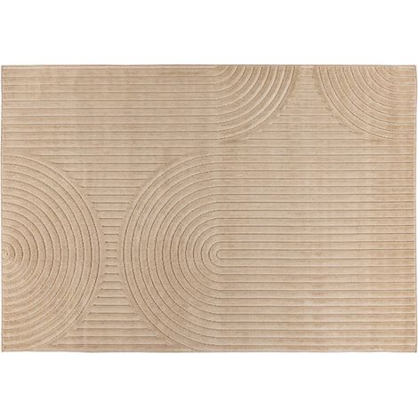 Rio - tapis rectangulaire motif abstrait - intérieur et extérieur - beige (1/5)