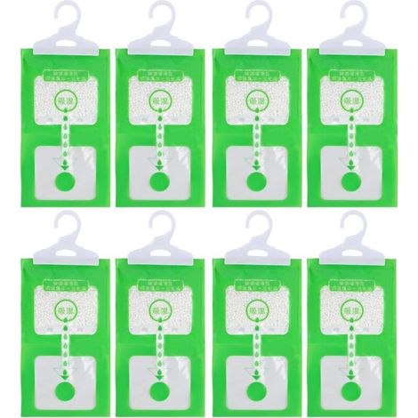 Sacchetto deumidificatore per guardaroba, 8 sacchetti da 100 g, sacchetto deumidificatore da appendere antimuffa, set elimina umidità, sacchetto antiumidità per cucina, bagno e auto. (1/4)