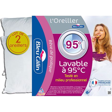 Lot de 2 oreillers Hotelier à bouillir Hygiafil 60 x 60 cm Univers Décor