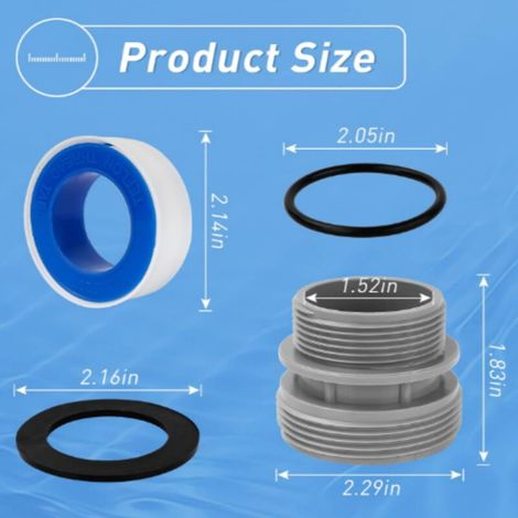Kit d'Adaptateur Universel pour Tuyaux de Piscine Intex - Convertisseur 40 mm vers 1,5 Pouce (38 mm) - Compatible avec Réf. 4560 et Autres