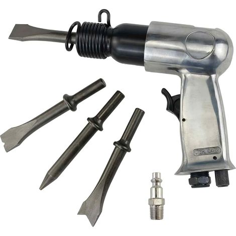 Kit de marteau pneumatique de 150 mm avec 4 burins, 4 500 coups par minute, outil de creusement à marteau pneumatique