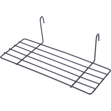 Étagère Murale Métallique pour Panneau Grillagé Noir 25x10cm Fer, Rangement Suspendu, Photo, Organise Garde-Manger et Placards, la Cuisine, Buanderie, 25x10cm (1/5)