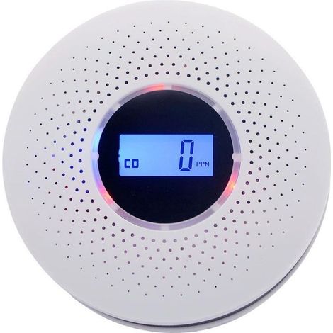 Détecteur de Fumée et de Monoxyde de Carbone 2 en 1 Alarme Maison Monoxyde Carbone Fumee, Affichage Numérique LCD Haute Précision, (Pile Non Incluse) (1/5)