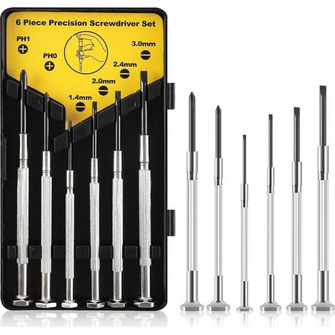 Präzisionsschraubendreher mini Uhrmacher Brillen Gläser 6 teiliges Set (1/5)