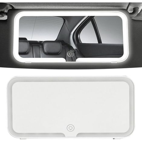 Miroir De Courtoisie Pour Pare-soleil De Voiture À LED Miroir De Maquillage Voiture Chargement USB Miroir De Maquillage De Voyage Avec 3 Modes D\'éclairage Rétroviseur de Voiture de Voyage Portable (1/4)