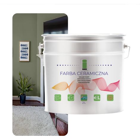 PITTURA MURALE IN CERAMICA LAVABILE VERDE OLIVA 2L ANTIMACCHIA (1/5)