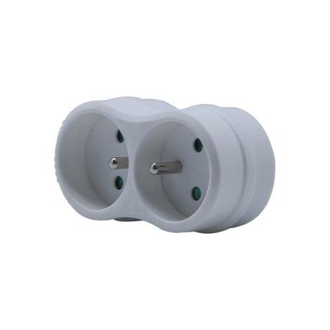 Biplite murale 2 prises, 16A blanc