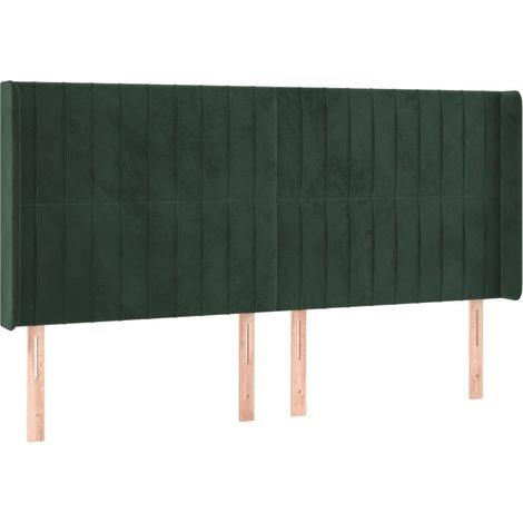 Cabecero con orejas de terciopelo verde oscuro 163x16x118/128cm vidaXL (1/5)