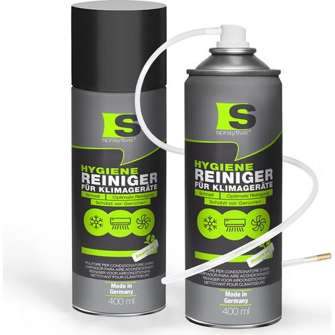 Spraytive 2x 400ml Hygiene Reiniger für Klimageräte - Klimaanlagenreiniger für Auto & Haus, Geruchsentferner Spray, mit Schlauch & Messingdüse (1/5)