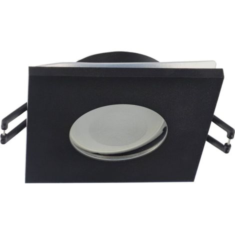 Spot encastré de salle de bain IP44 carré aluminium noir 12V/230V (GU10/MR16) OPIL SQ - EDO Solutions (1/5)