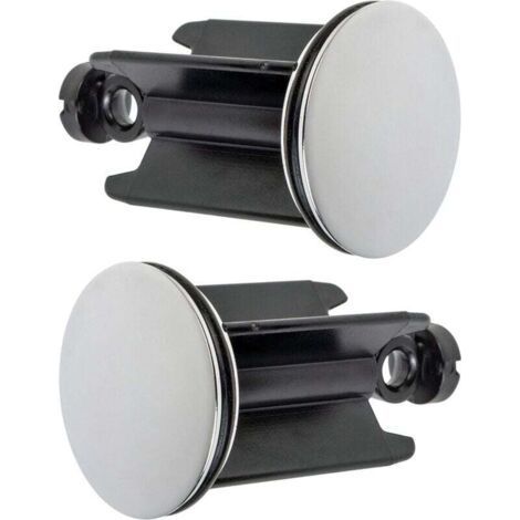 Bouchon de Lavabo de Salle de Bain Universel Ø 40 mm, Lot de 2, Bouchon d’évacuation Chromé, Constitué de Laiton, avec Joint en Caoutchouc, Bouchon Réglable en Hauteur, Bonde de Baignoire Ant (1/5)