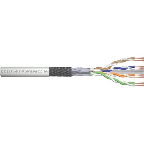 Câbles réseau et DAC DIGITUS CAT 6 SF-UTP patch cable raw length 100 m paper box AWG 26/7 LSZH simplex color grey