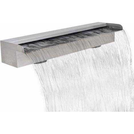 Pool-Wasserfall Fontäne Rechteckig Edelstahl 60 cm vidaXL