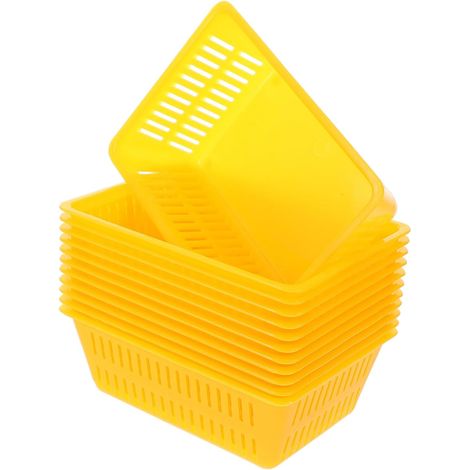Plastique Panier de Rangement pour Pièces, Jaune, Lot de 12 (1/5)