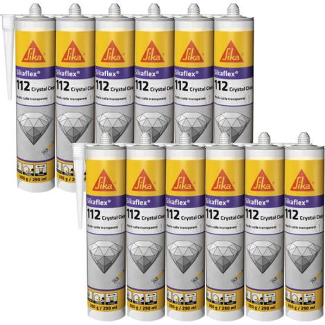 SIKA Sikaflex-112 Crystal clear Kittkleber 12er-Set - Transparent - 290ml