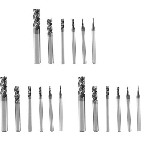 18 Pièces Séries 4 FlûTes Fin Mills Ensemble pour Aciers Carré CNC Carbure Fraise en Spirale Routeur Peu Dia (1 2 3 4 6 8Mm) (1/5)