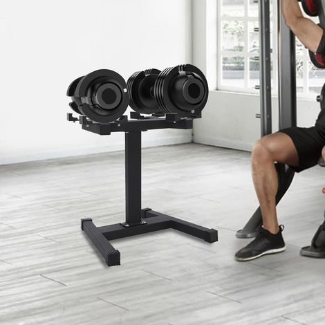 Adjustable Dumbbell Stand, Dumbbell Storage Rack, Barbell Plate Holder Weight Storage Rack, Heavy Duty Steel Metal Dumbbells Holder Weight Stand, Load 136kg, 65 54 67cm, Black, for Home Gym (1/5)