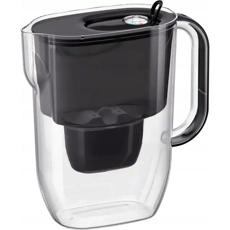 Caraffa filtrante Aquaphor Fresh Maxfor+, in plastica nera, 3,2 litri. (1/4)