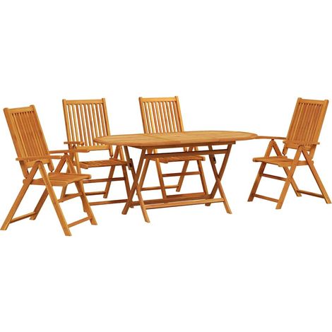 Maison Exclusive - Garten Essgruppe 5 pcs Braun Massivholz Akazie