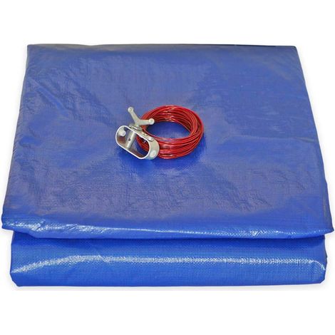 Tecplast – Bâche piscine ronde 6,20 m – Pour piscine hors sol diamètre 5,40 m – PVC 140 g/m² – Filet d'écoulement central