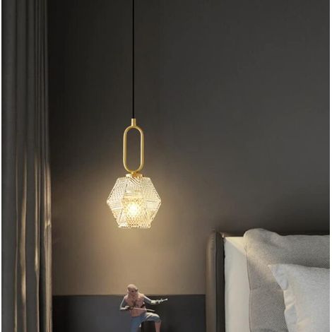 Suspension créative – Laiton – Verre design – Montage surface – Culot E27 – Chevet / salle à manger / salon / îlot cuisine / loft