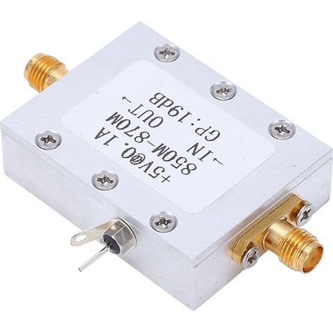 Amplificateur RF à faible bruit 850-870 MHz, gain de 19 dB, module SMA-K et boîtier inclus. (1/5)