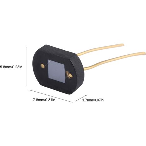 Silizium-Lichtdetektor 2DU3 – Sichtbare Fotodiode, Fotozelle/Fotowiderstand, 1 Stück, Abmessungen 1,7 x 7,8 x 5,8 mm (1/5)