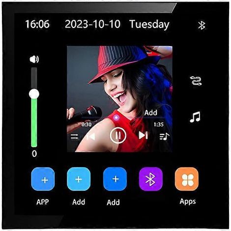 Écran tactile 4 pouces Android 10 Eshare WiFi Bluetooth Home Cinéma Noir--