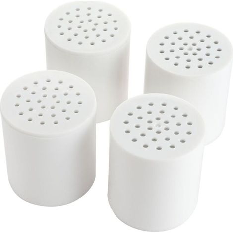 Lntyq Lot de 4 filtres de douche universels à 20 étapes - Purificateur d'eau dure - Élimine le chlore, les métaux lourds, le fer, les autres sédiments, l'adoucisseur d'eau avec haut rendement
