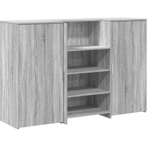 Bureau,Table de travail,Table d'étude de réception sonoma gris 155x50x103,5 cm bois ingénierie CFW78260 (1/5)