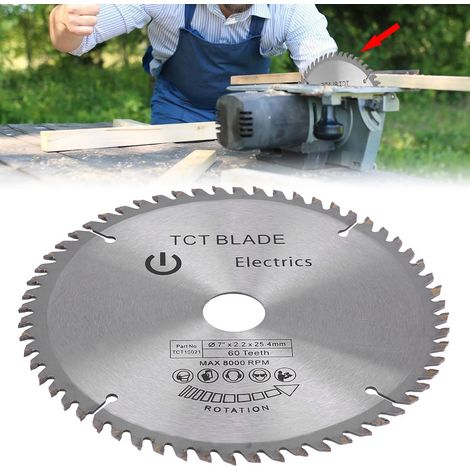 Disque de scie circulaire en carbure de 180 mm (7 po) à 60 dents pour la coupe du bois et du plastique (1/5)