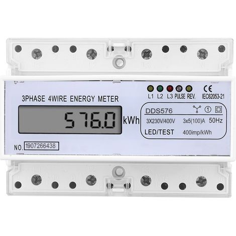 Compteur d'électricité triphasé 4 fils 380 V 7P DDS576 avec écran LCD-AquaForge (1/5)